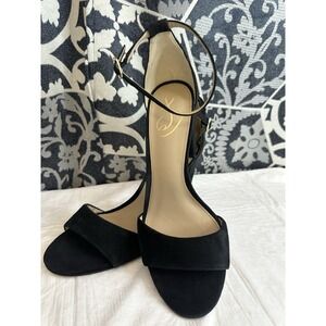 Sam Edelman Women's Black Suede Open Toe Ankle Strap Heels Sandals Shoes Size 9